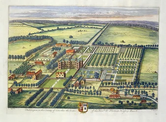Doddington in der Grafschaft Lincoln, graviert von Johannes Kip (ca. 1652-1722)